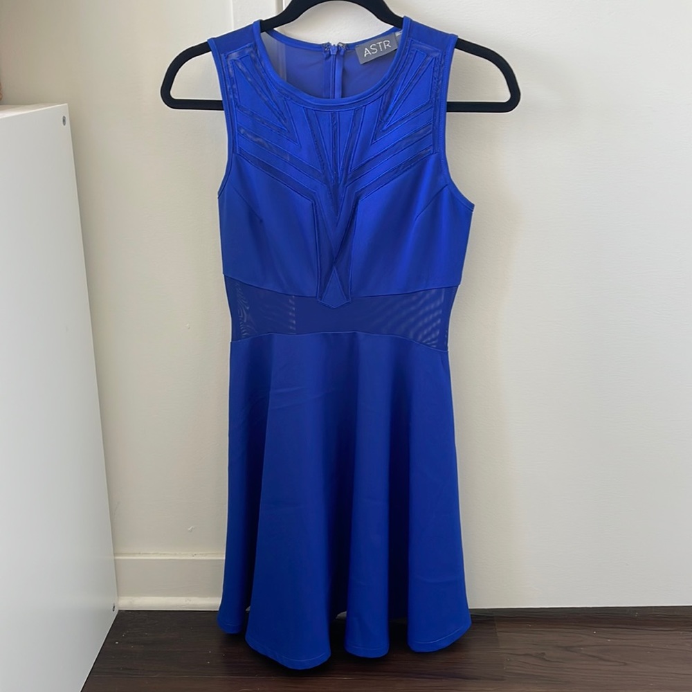 Blue ASTR dress with mesh